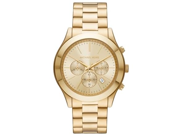 Michael Kors Slim Runway Chronograph Gold-Tone Stainless Steel Men's Watch (Model: MK8909) (Open Box)