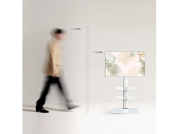 FITUEYES Floor TV Stand | 2 Shelves