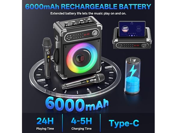 JYX 200W Karaoke Machine Wireless Mics