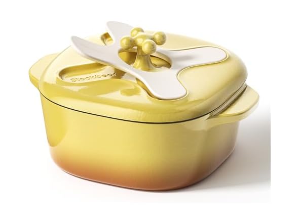 stackbear Cast Iron Dutch Oven Yellow