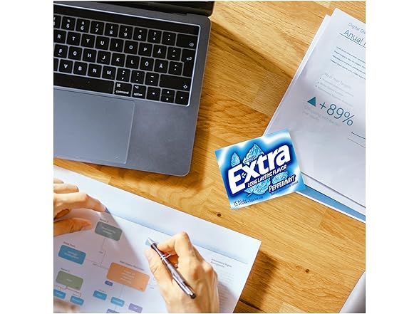 10PK EXTRA Gum Peppermint Sugar Free Chewing Gum