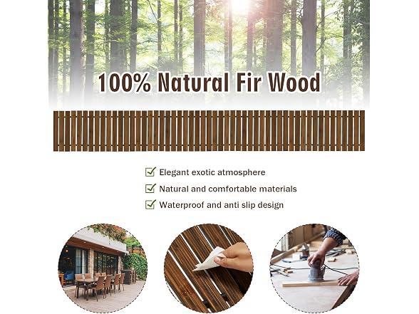 Coperat 12FT Wooden Garden Pathway