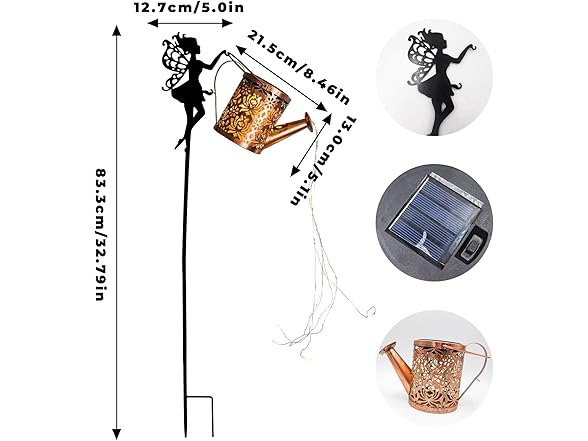 Neeenn Fairy Garden Stake with Solar Watering