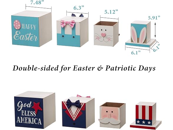 Glitzhome 4th of July Patriotic Porch Decor