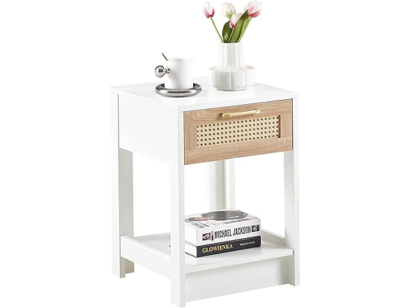 LKJYBG 15.75" Rattan Night Stands with D