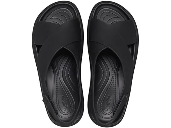 Crocs Brooklyn Luxe Womens Cross Strap Black