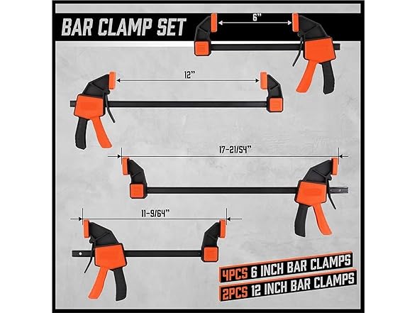 LYAFNG AAP-Tool-128 Bar Clamps 8-Pack