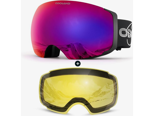 Odoland Anti-Fog Magnetic Ski Goggles