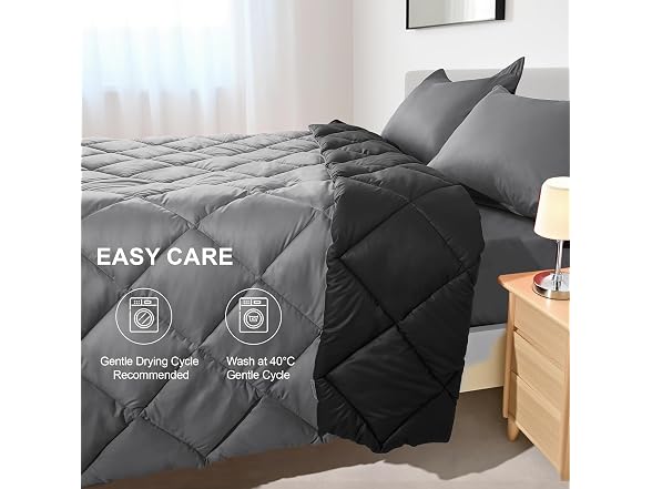 Twin Lightweight Soft Bedding Set Grey