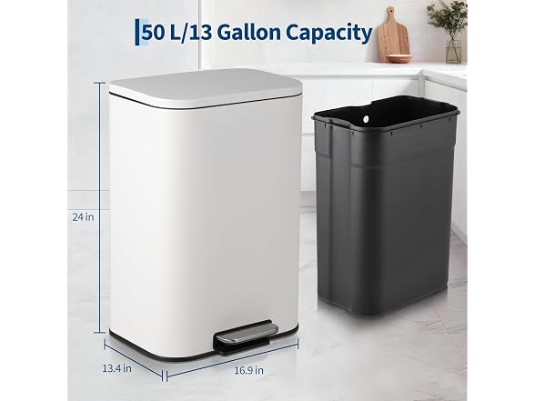 GAOMON 13.2 Gallon/50L Trash Can White