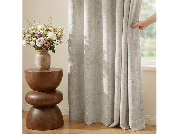 NICETOWN Beige Blackout Curtains 52"W x 84" L