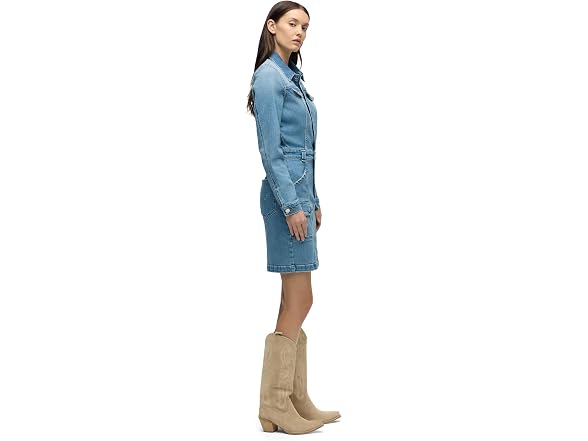 Hudson Women's Cargo Long Sleeve Denim Reconstructed Dress