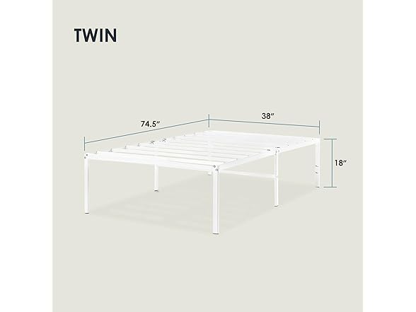 Best Price Mattress 18" Metal Platform Twin Frame