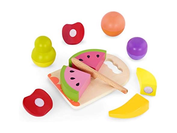 B. toys Chop n' Play Fruits Wooden Play Food Set