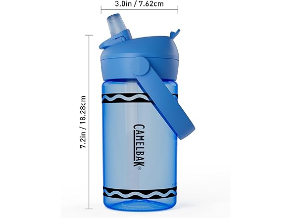 CamelBak Crayola Flip Straw Bottle, 14oz, Cerulean