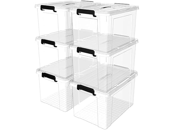 Cetomo 16Qt Plastic Storage Bins, 4-pack