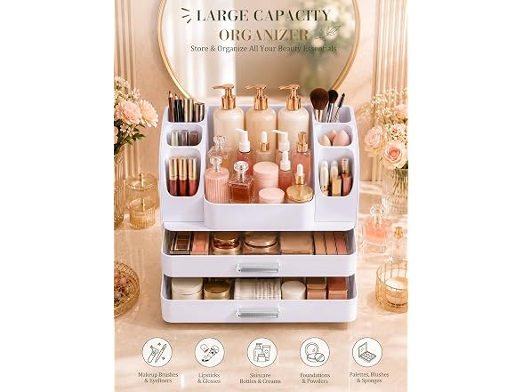 Large Makeup Organizer Countertop