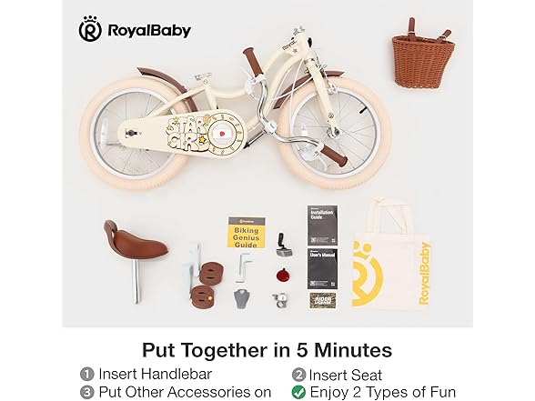 RoyalBaby Girls Bike Stargirl EZ Kids Bike 18 Inch