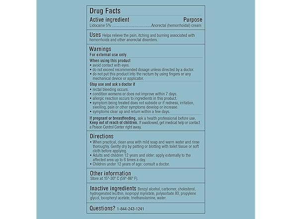 Curist 5% Lidocaine Cream Maximum Strength