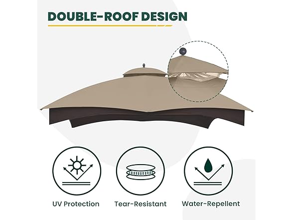 Outdoor Gazebo Replacement Canopy Top
