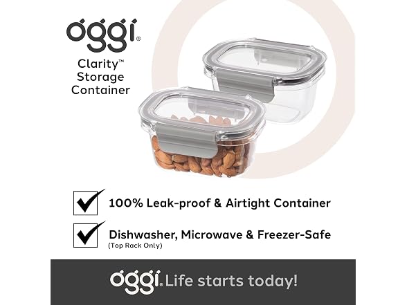 Oggi Clarity Leak-Proof Airtight Food Storage Containers - Set of 2