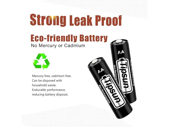 (12 PACK) Tipsun AA 2900mAh Lithium Batteries