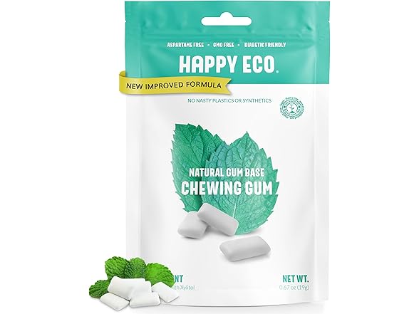 HAPPY ECO Sugar Free Spearmint Gum, 84pc