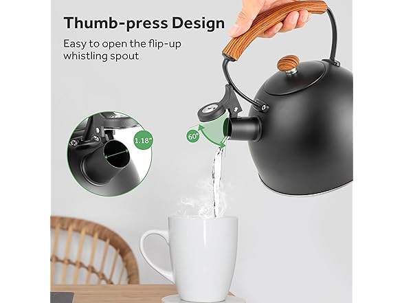 YSSOA Whistling Stovetop Tea Kettle, 3.2 Quart