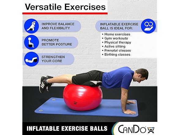 CanDo Exercise Ball Orange 21.6"