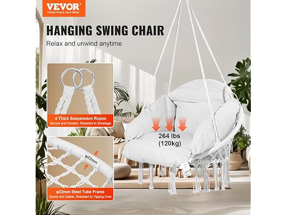 Hanging Hammock Swing Chair, Macramé Hanging