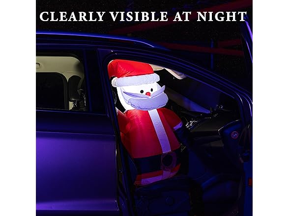 Zone Tech CR0001 Santa Blow-Up Décor for Cars Red