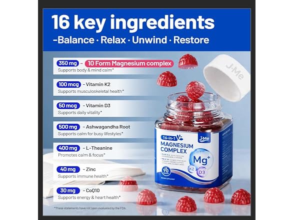 JME 16-in-1 Magnesium Gummies, 90 Count