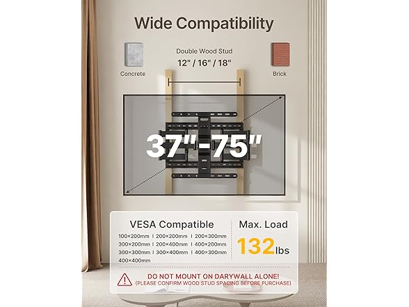 monTEK 1.1" Ultra Slim TV Wall Mount | 37-75"