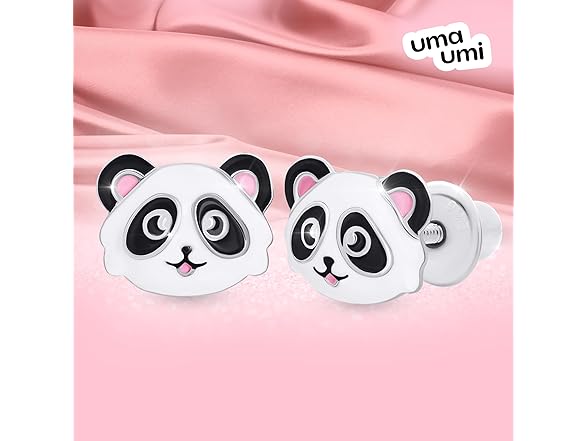 UmaUmi  925 Sterling Panda Studs Girls