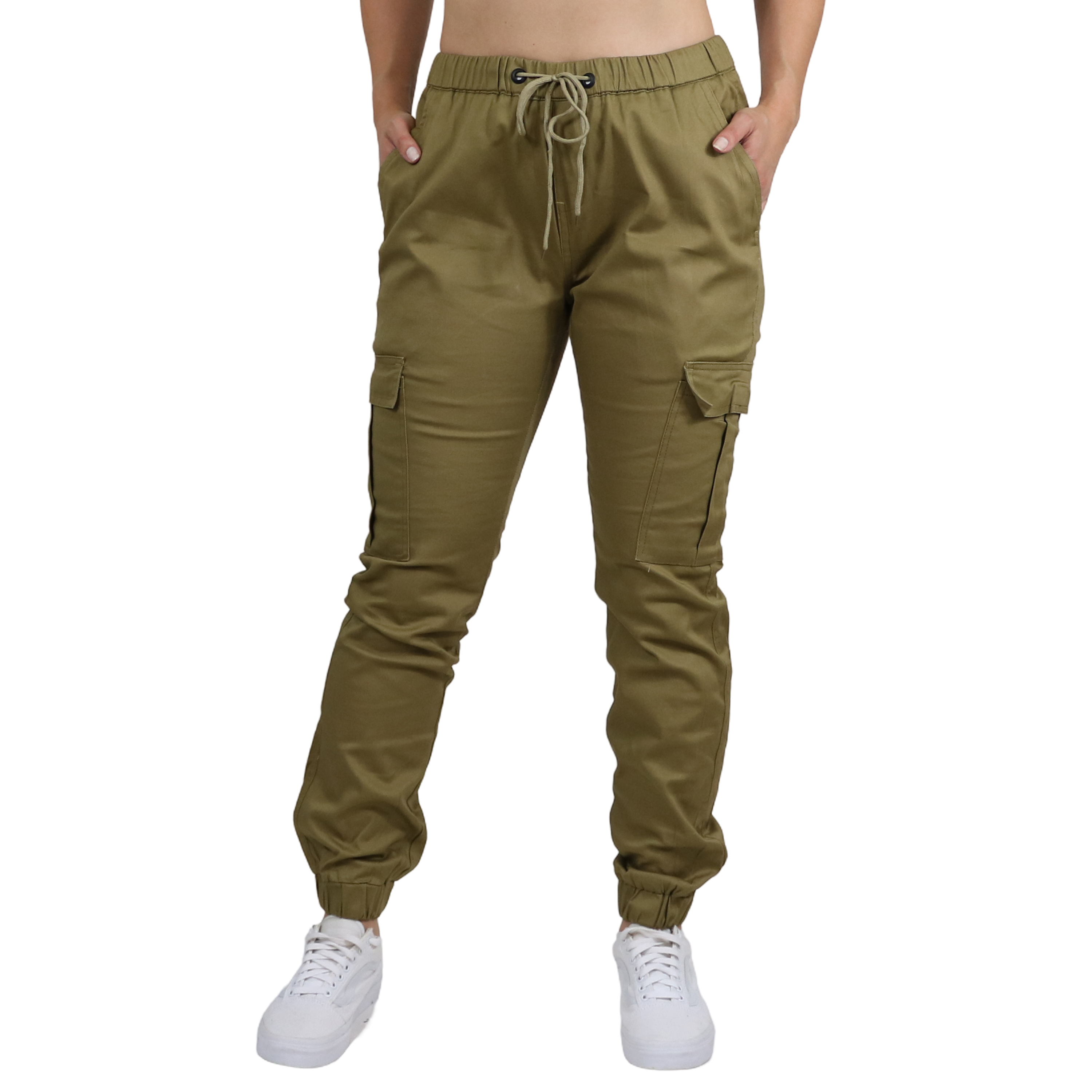 3Pk Asst Womens Stretch Cargo Joggers - Gallery 16