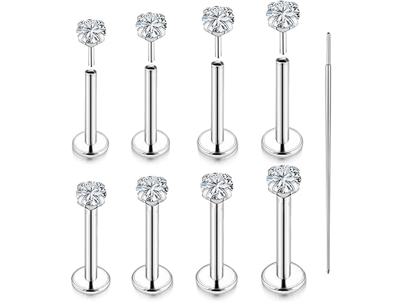 EGUARTE Sliver Threadless Nose Studs