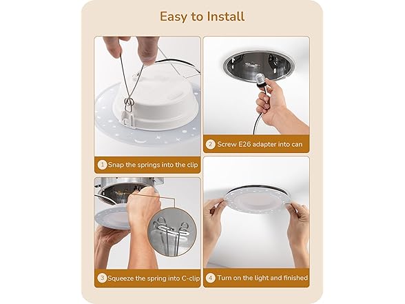 (12 Pack) EDISHINE Recessed Lighting with Night Light