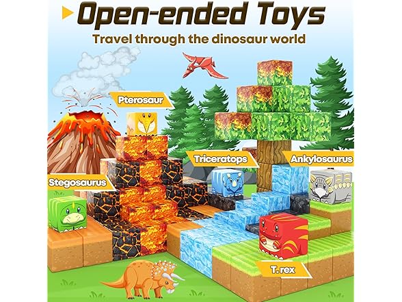 Toylogy Large Magnetic Blocks Volcano