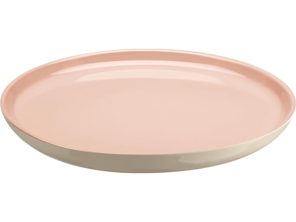 Emile Henry Made in France Ceramic Dinner Plate  Pink/Cream