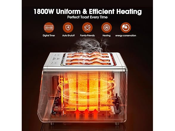 Foyoconven 4 Slice Touch Screen Toaster