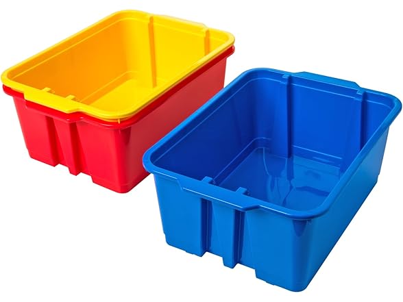 Stackable Plastic Book and Organizer Bin