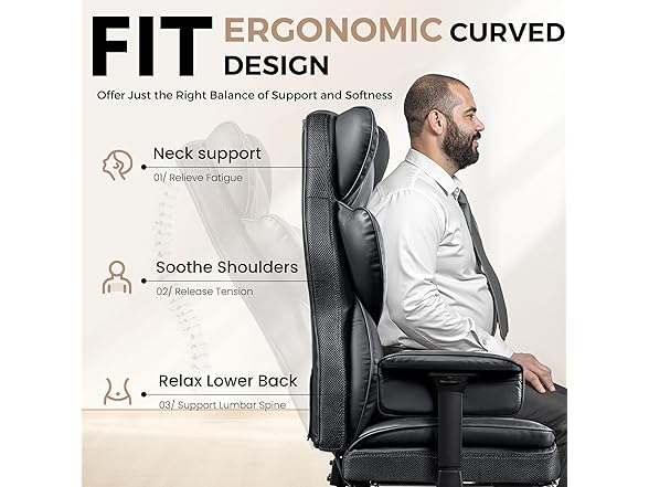 BESTFAIR Big and Tall Office Chair - Heavy Duty 400 LBS Exec (Open Box)