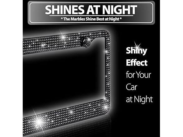 Zone Tech GA0071 Shiny Bling License Plate Frame 2 pk bling