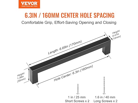 VEVOR 10 Pack Cabinet Pulls - 160mm