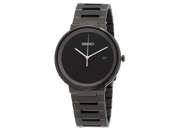 Seiko Essentials Quartz Black Sunray Dial Watch