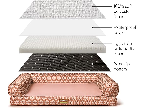 ClevaHome Comfort Orthopedic Dog Bed for Large Dogs
