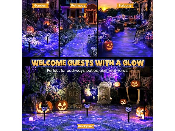 GIGALUMI Solar Halloween Lights 6 Pack