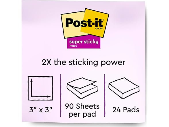 Post-it Super Sticky Notes 3 in. x 3 in.