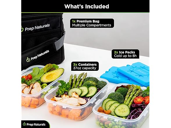 Insulated Lunch Bag w/ Containers Set