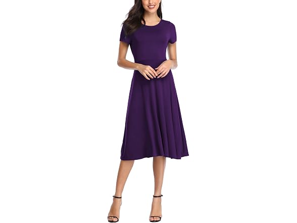 Urban CoCo Women (L) Short Sleeve High Waist Dress